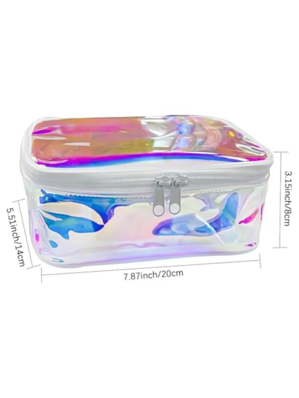 Holographic Clear Makeup Bags Bulk,Clear Storage Bag Toiletry Pocket